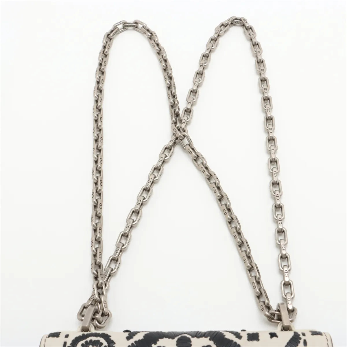 Christian Dior J'Adior Embroidered Leather Chain Shoulder Bag White