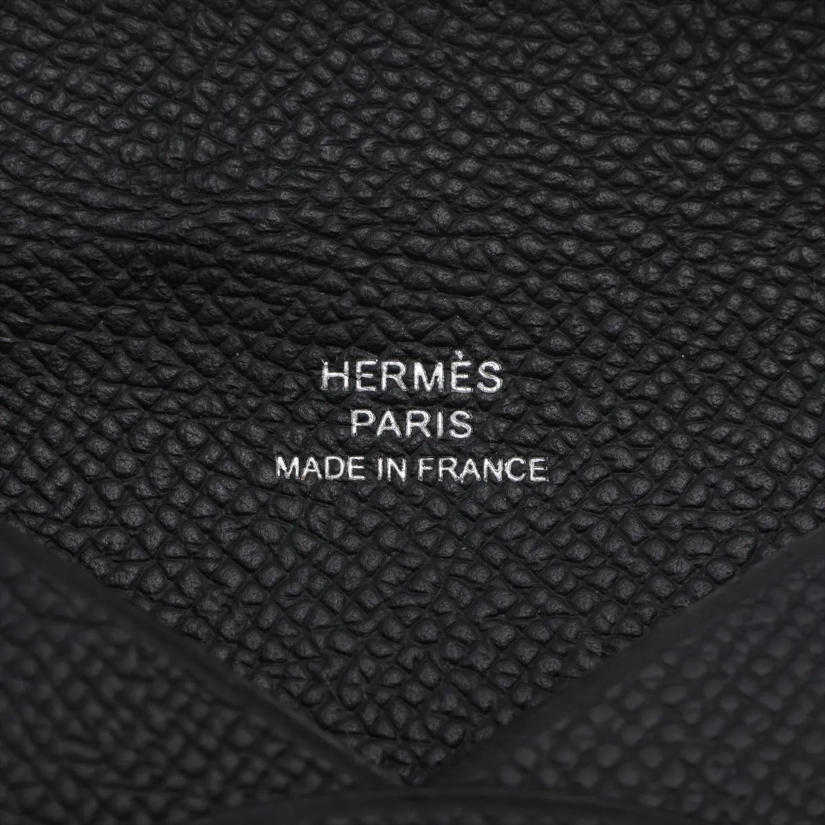 Hermès Calvi Veau Epsom Card Case Black