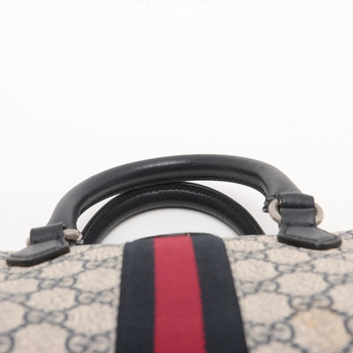 Gucci GG Supreme Leather Two-Way Handbag Navy Blue