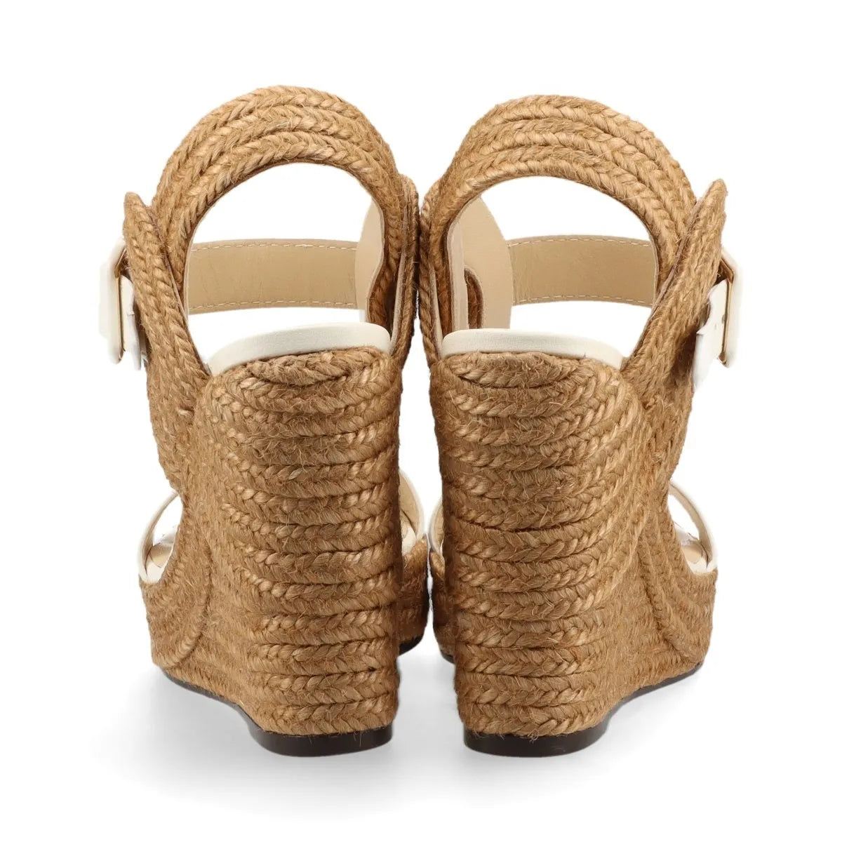 Jimmy Choo Strap Espadrilles Wedge Sandal Ivory