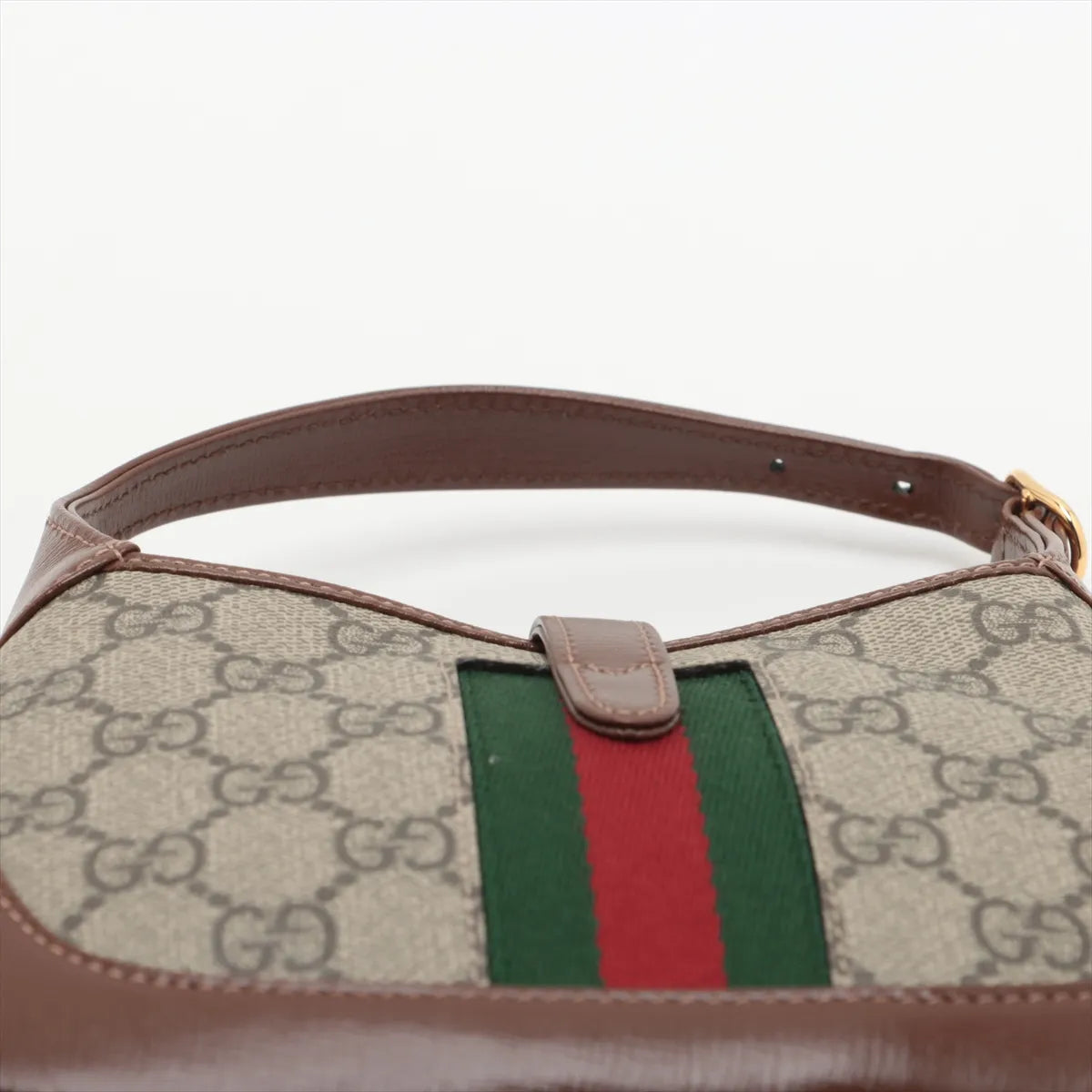 Gucci Jackie 1961 GG Supreme Leather Shoulder Bag Brown