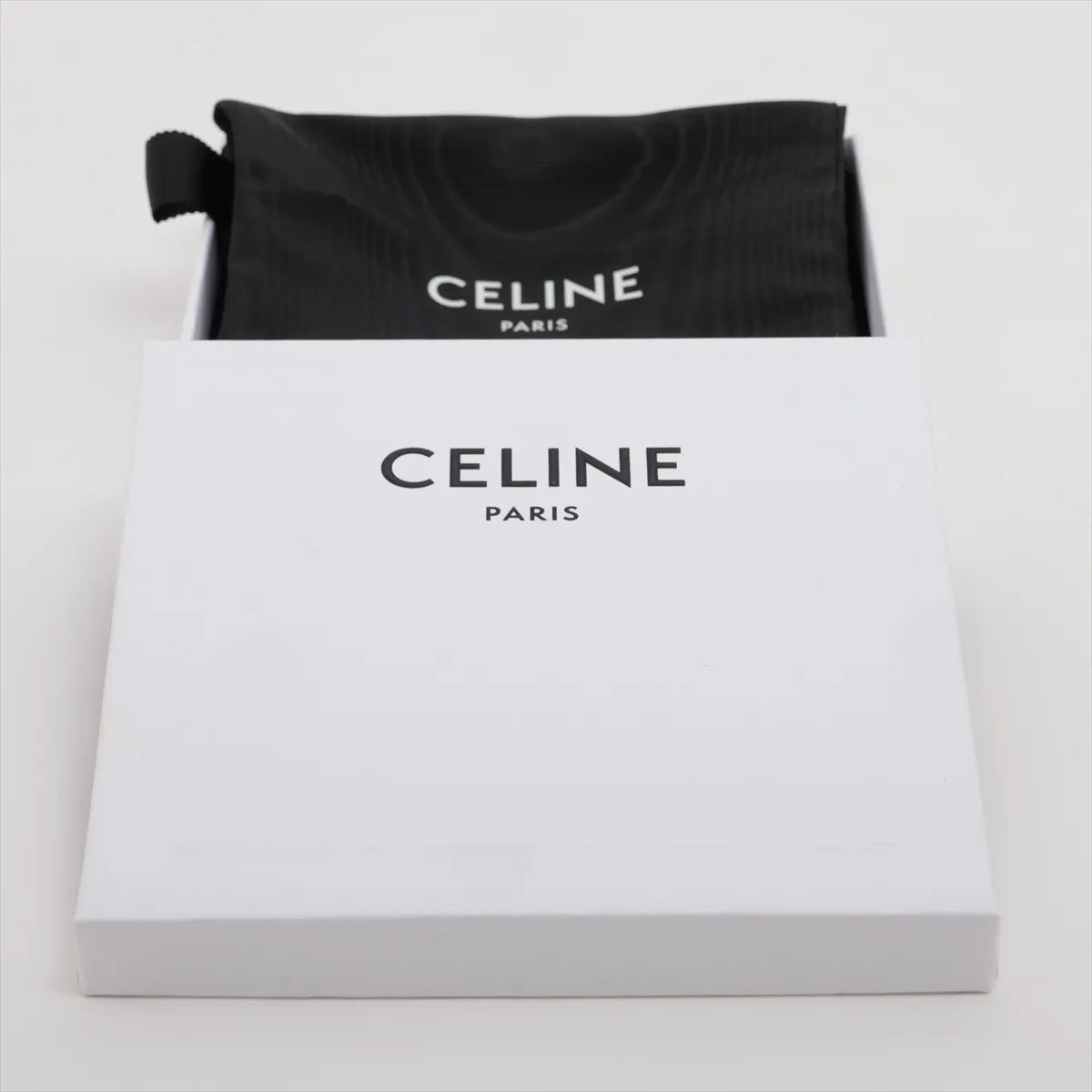 Celine Triomphe Leather Coin Purse Beige