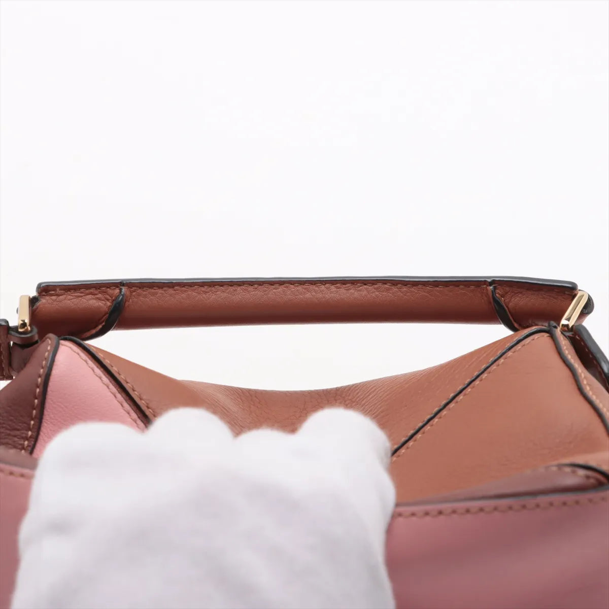 Loewe Mini Puzzle Two-Way Shoulder Bag Brown x Pink