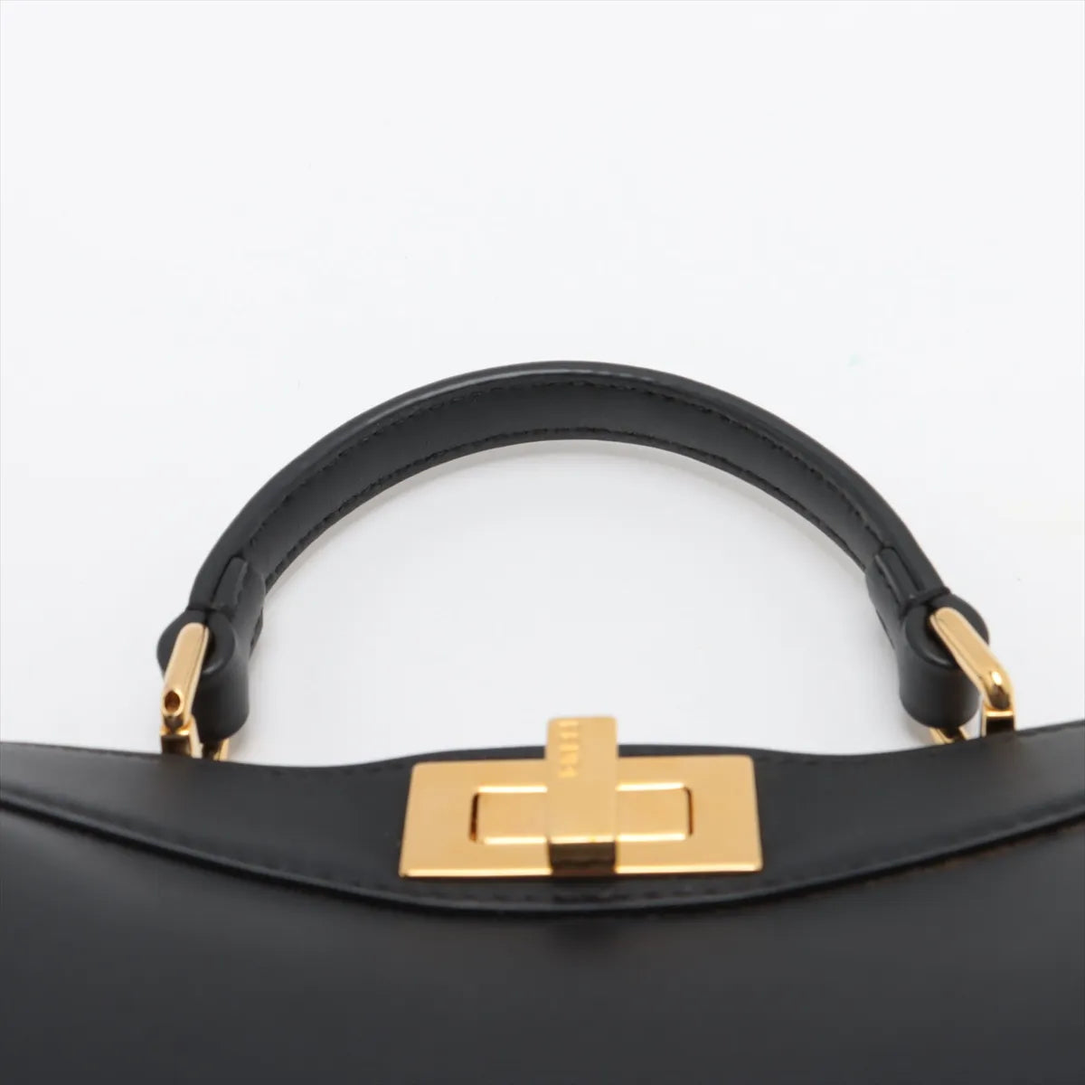 Fendi Peekaboo ISeeU Small Leather Two-Way Handbag Black