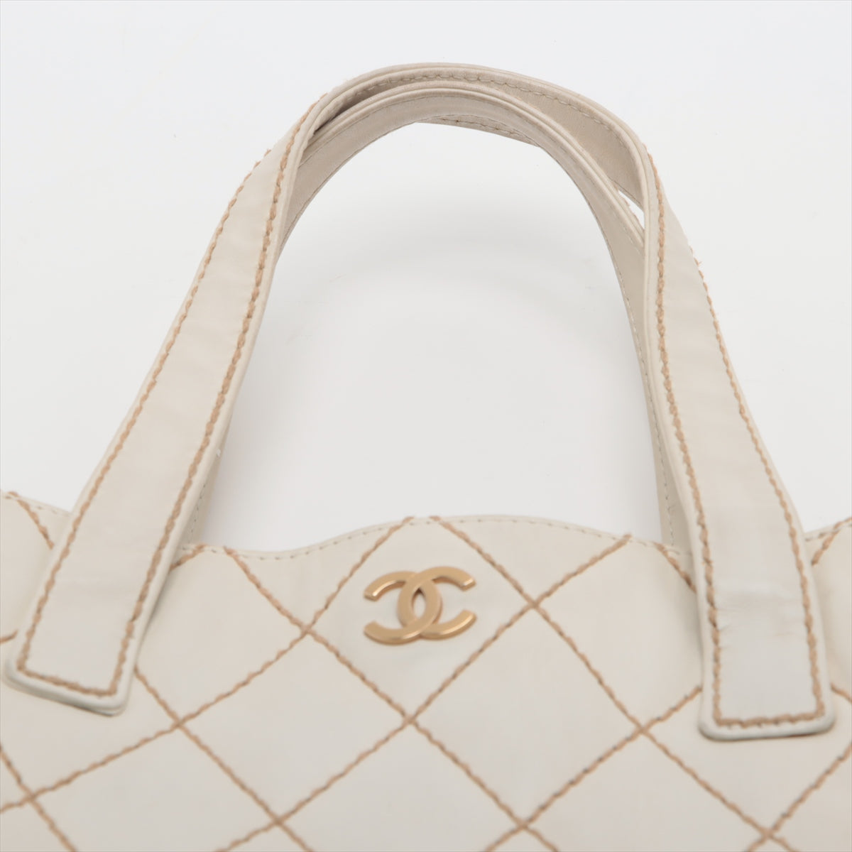 Chanel CC Logo Wild Stitch Leather Handbag White * PREORDER *
