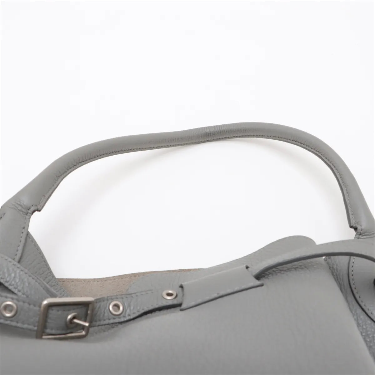Branded Celine Big Bag Bucket Leather Handbag Gray
