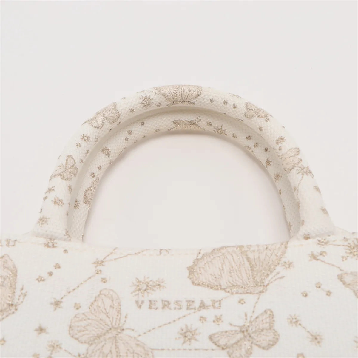 Christian Dior Small Canvas Book Tote Bag White x Beige