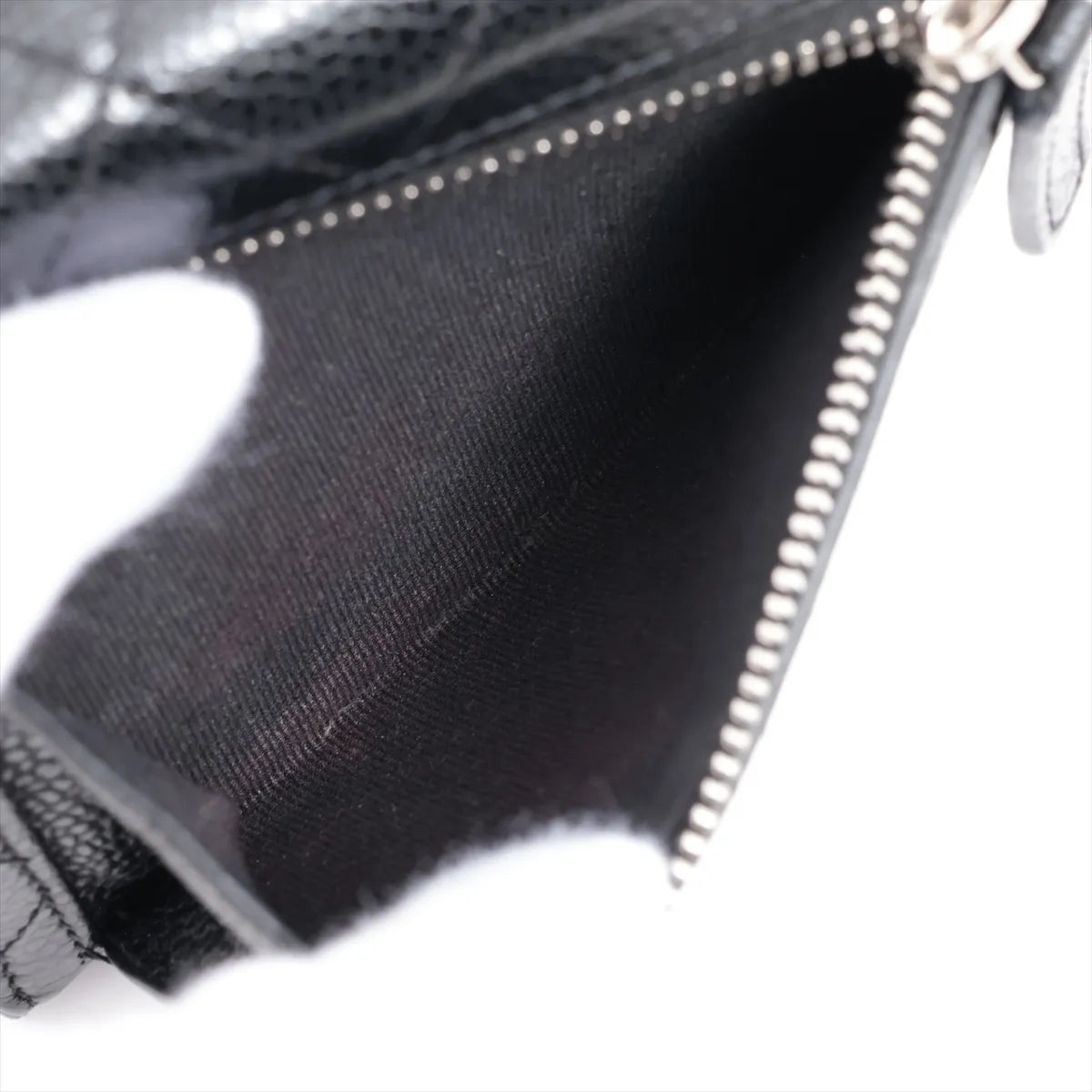 Chanel CC Logo Matelasse Caviar Skin Wallet Black