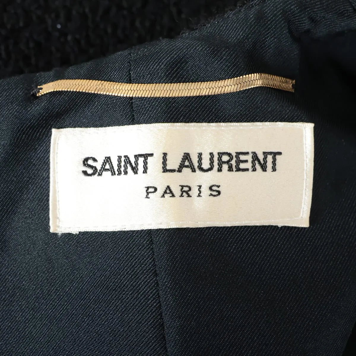 Saint Laurent Paris Tweed Sleeveless Mini Dress Black