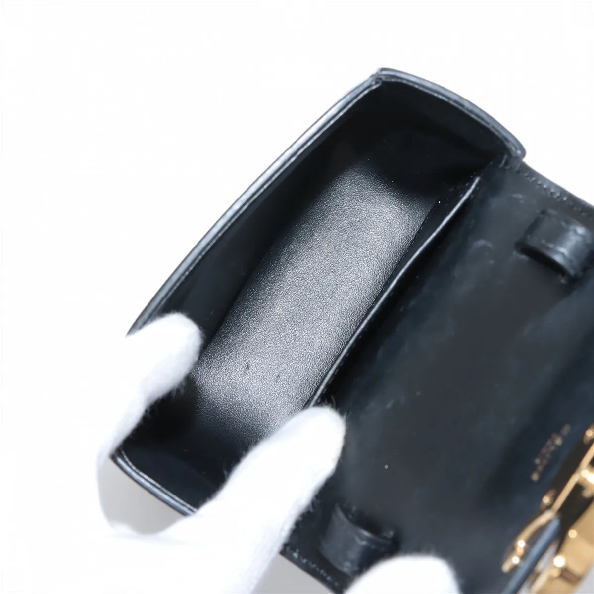 Celine Triomphe Mini Claude Leather Shoulder Bag Black