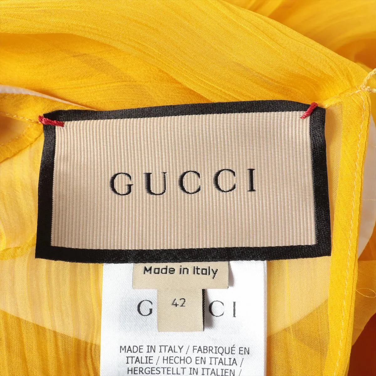 Gucci Silk Chiffon Dress Yellow