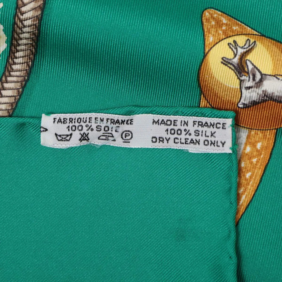 Hermès Carré 90 Chiens Au Rapport Hounds Scarf Green