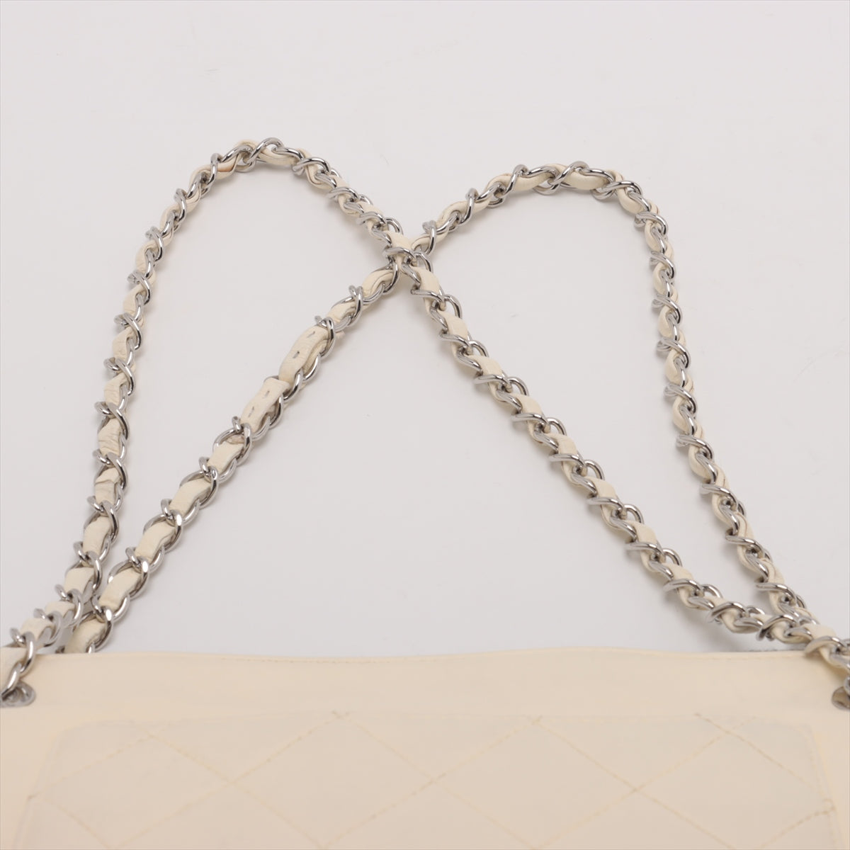Chanel CC Logo Blizzard Matelasse Lambskin Chain Zip Top Flap Bag Black × White