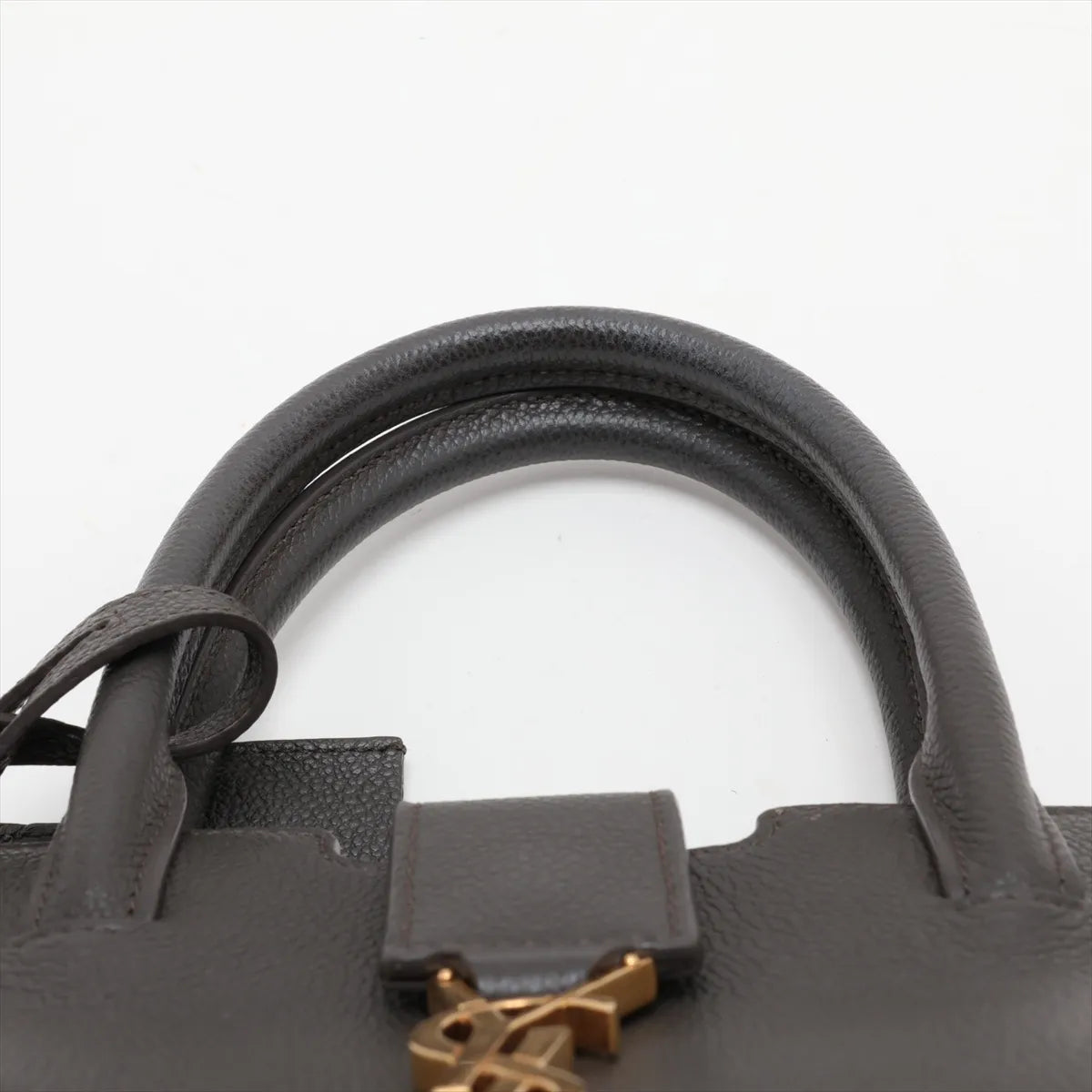 Saint Laurent Paris Downtown Cabas Leather Two-Way Handbag Gray
