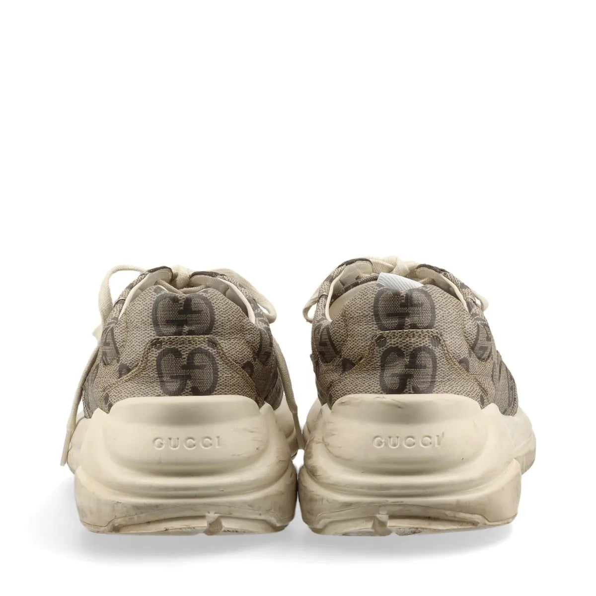 Gucci Rhyton Leather Sneakers Mens Beige