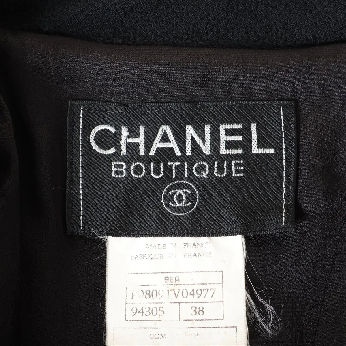 Chanel CC Logo Wool Jacket Coat Black