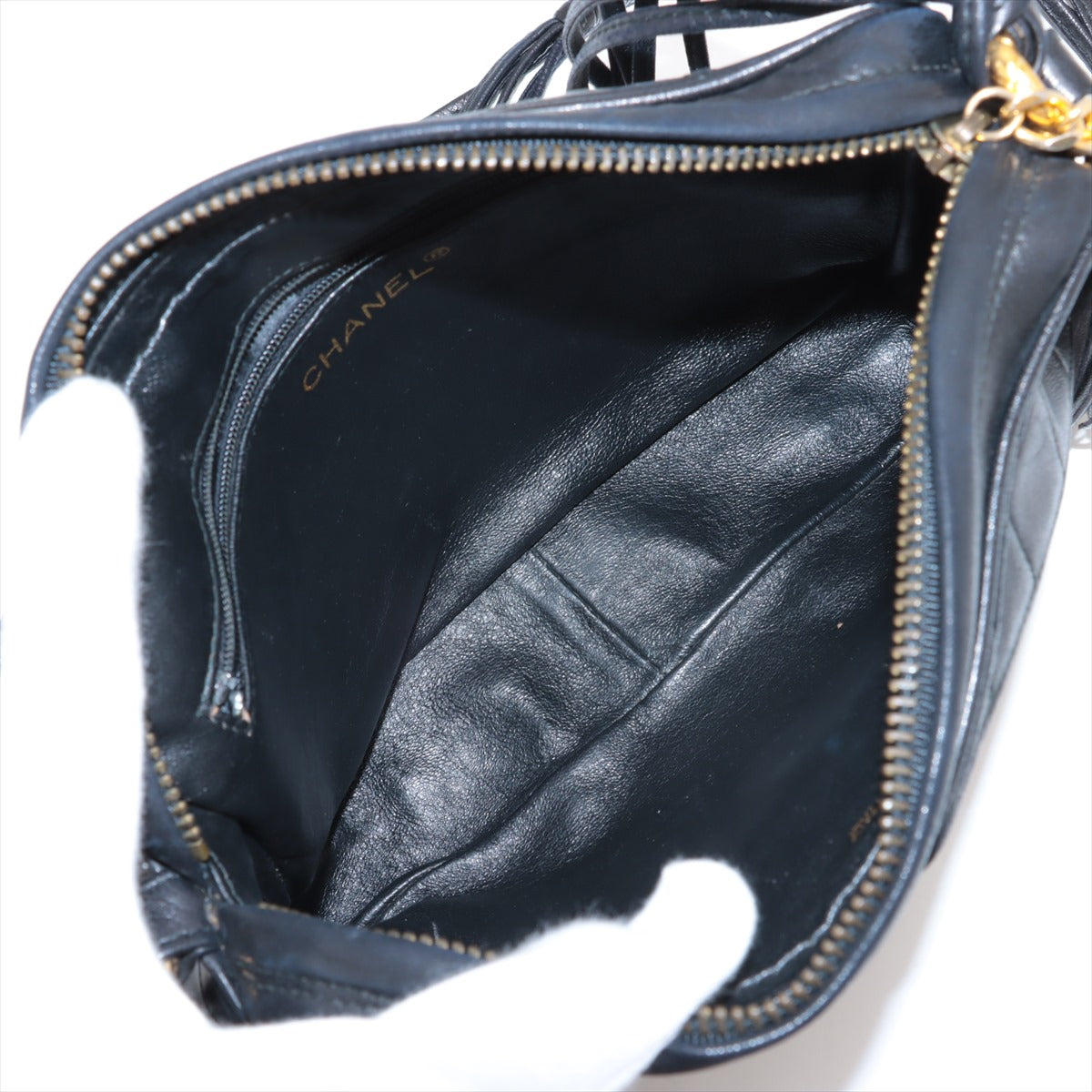 Chanel CC Logo Matelasse Lambskin Tassel Camera Bag Black