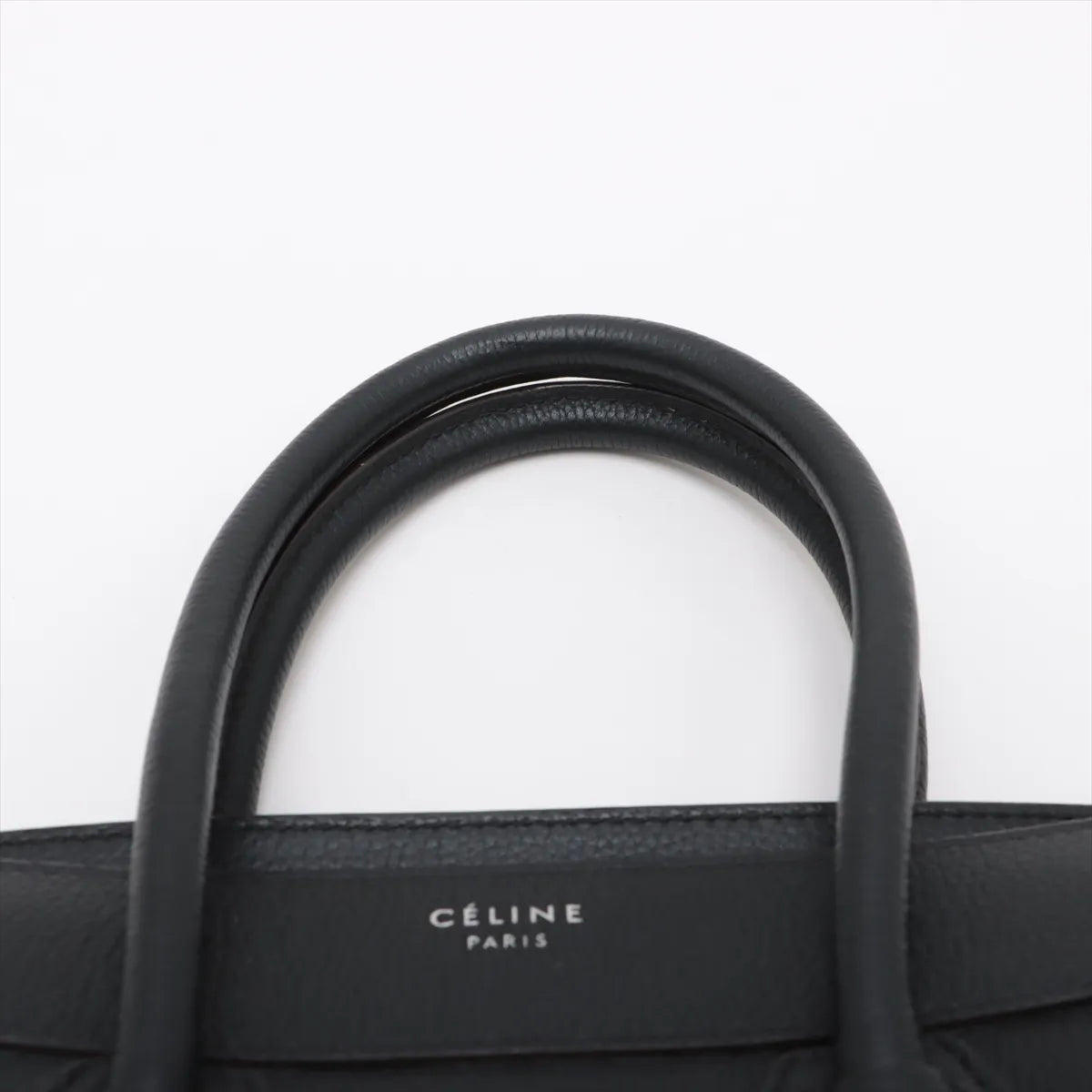 Celine Luggage Micro Shopper Leather Handbag Black