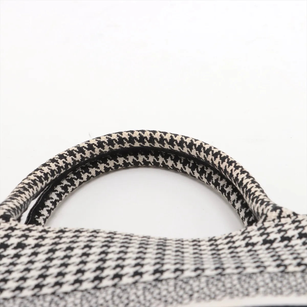 Christian Dior Houndstooth Canvas Book Tote Bag Black x White