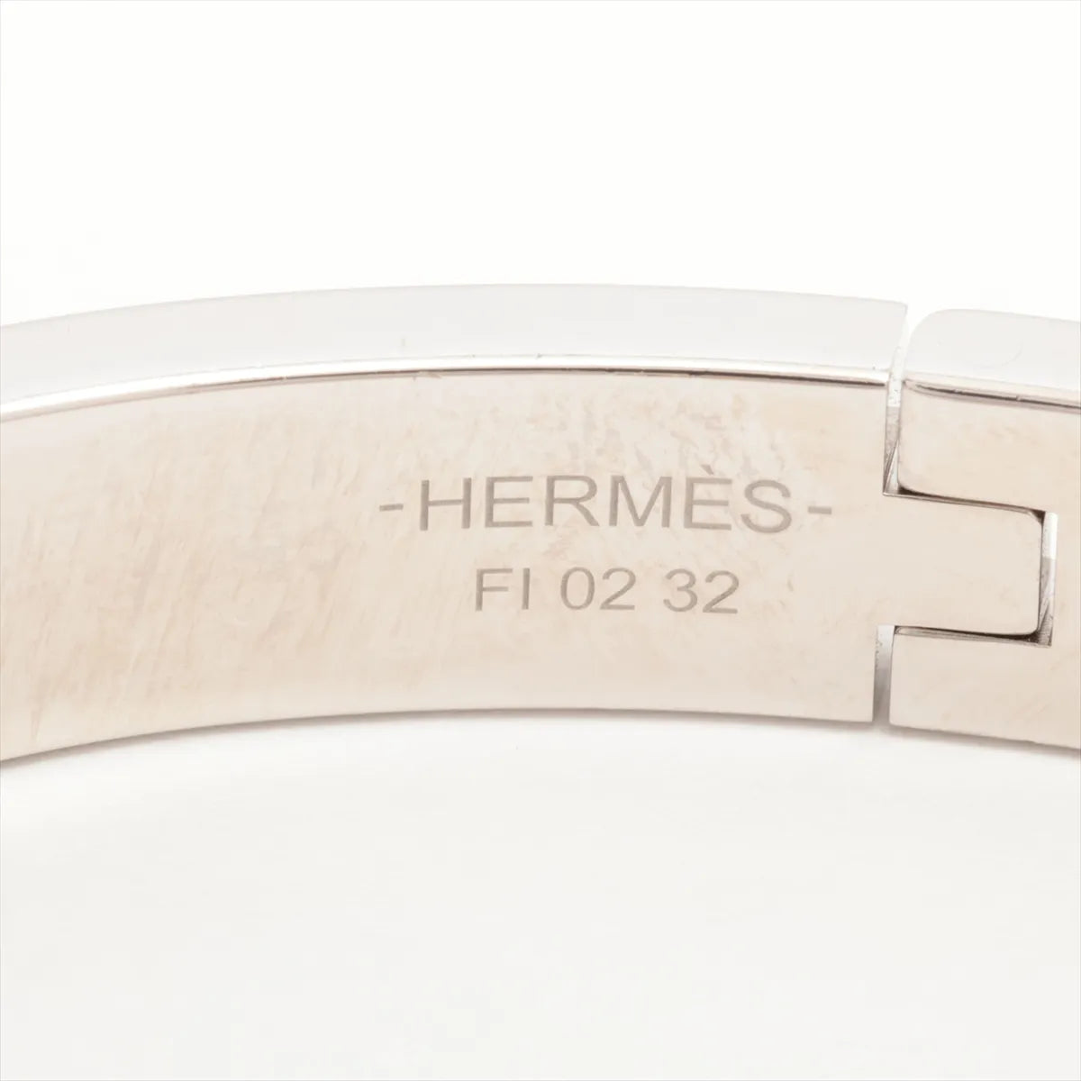 Hermès Mini Clic Chaine D'Ancre Bangle GP Silver×Pink