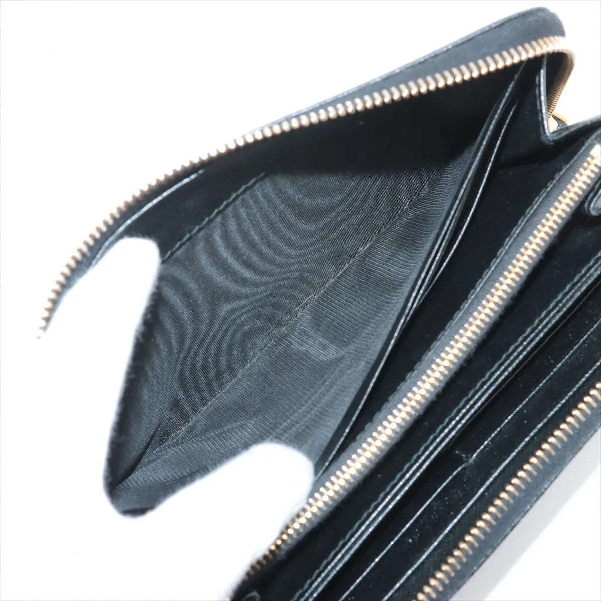 Prada Saffiano Fiocco Leather Zippy Wallet Black