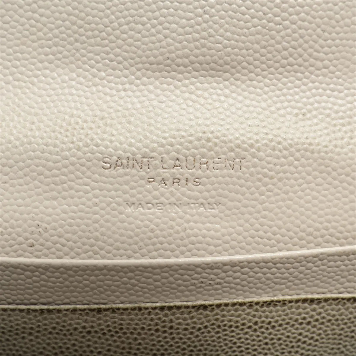 Saint Laurent Paris V Stitch YSL Leather Compact Wallet White