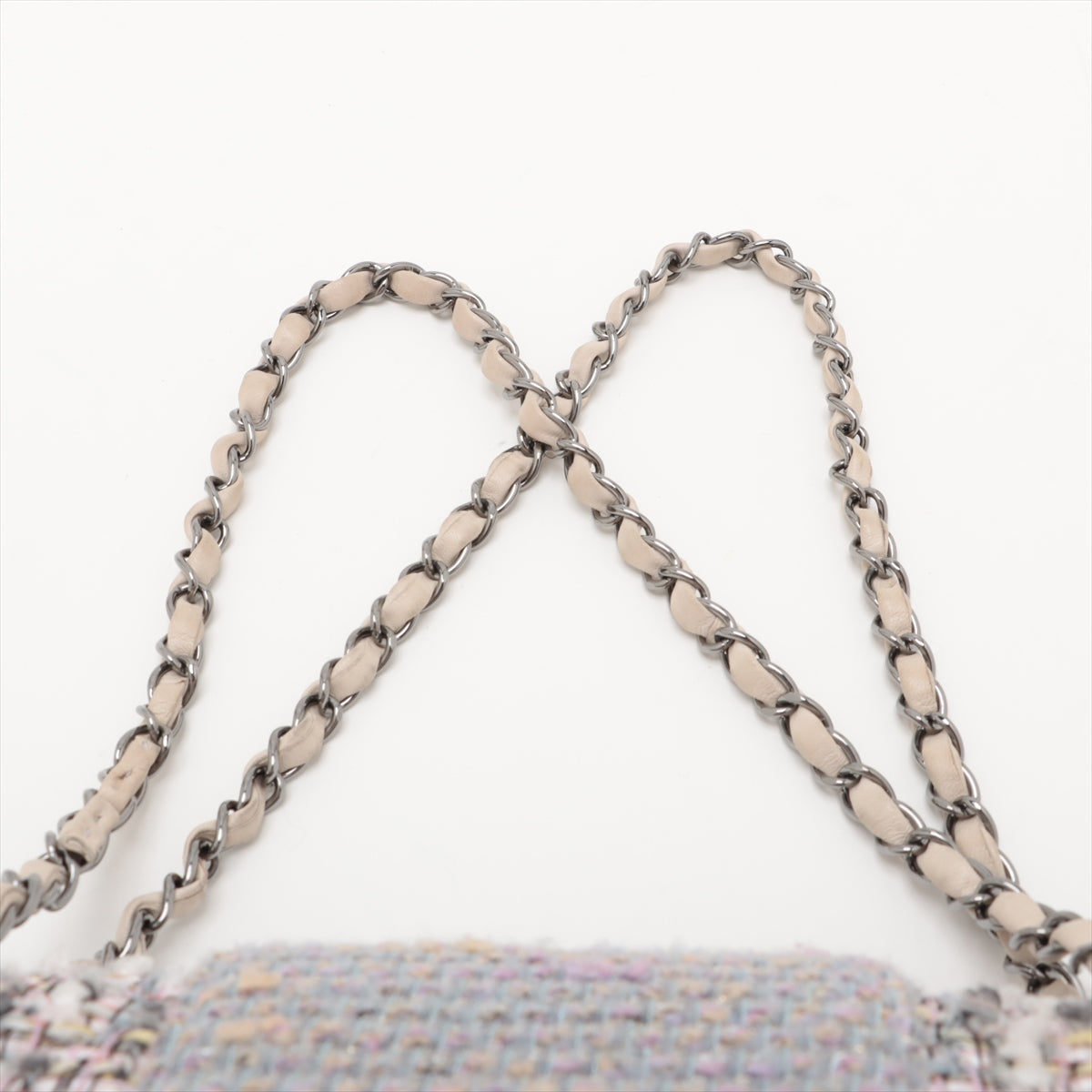 Chanel CC Logo Tweed Single Flap Double Chain Bag Multicolor * PREORDER *