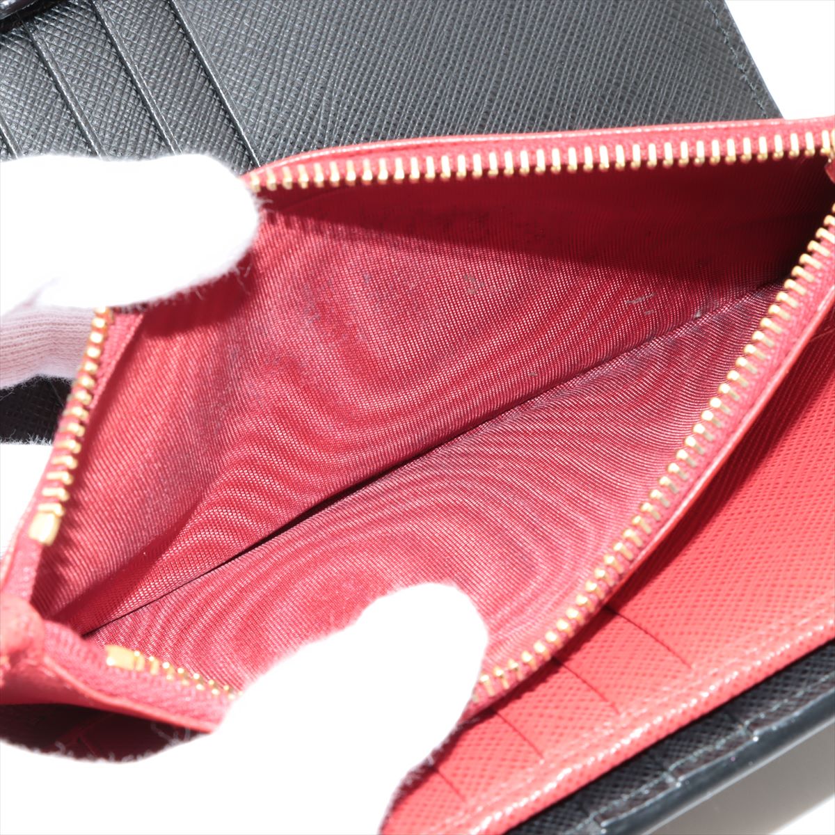 Prada Saffiano Smarto Robot Leather Wallet Black