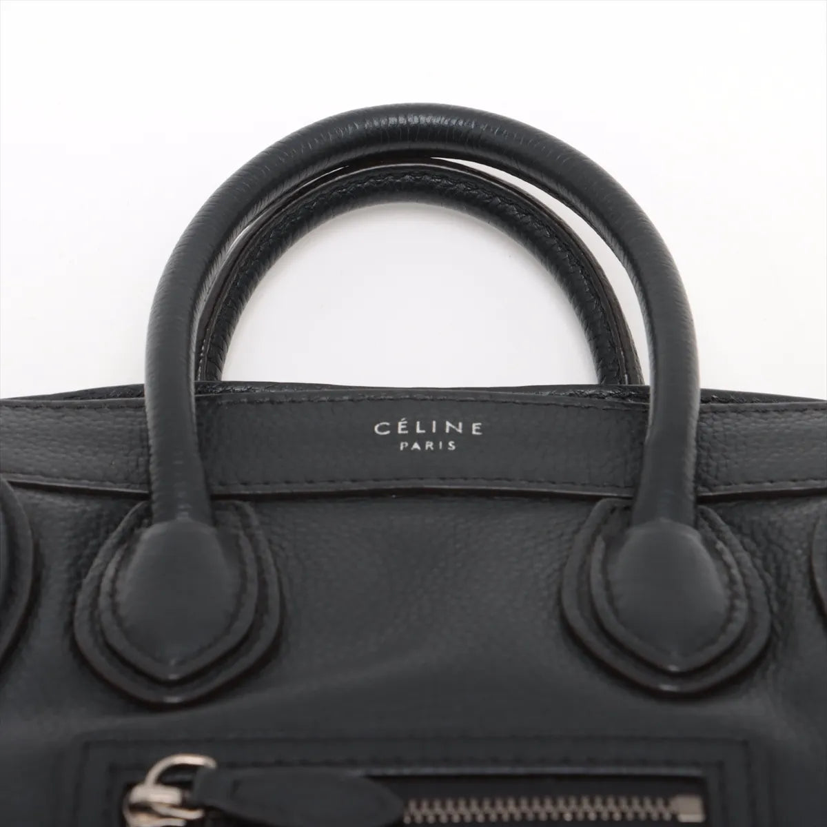 Celine Luggage Nano Shopper Leather Two-Way Handbag Black