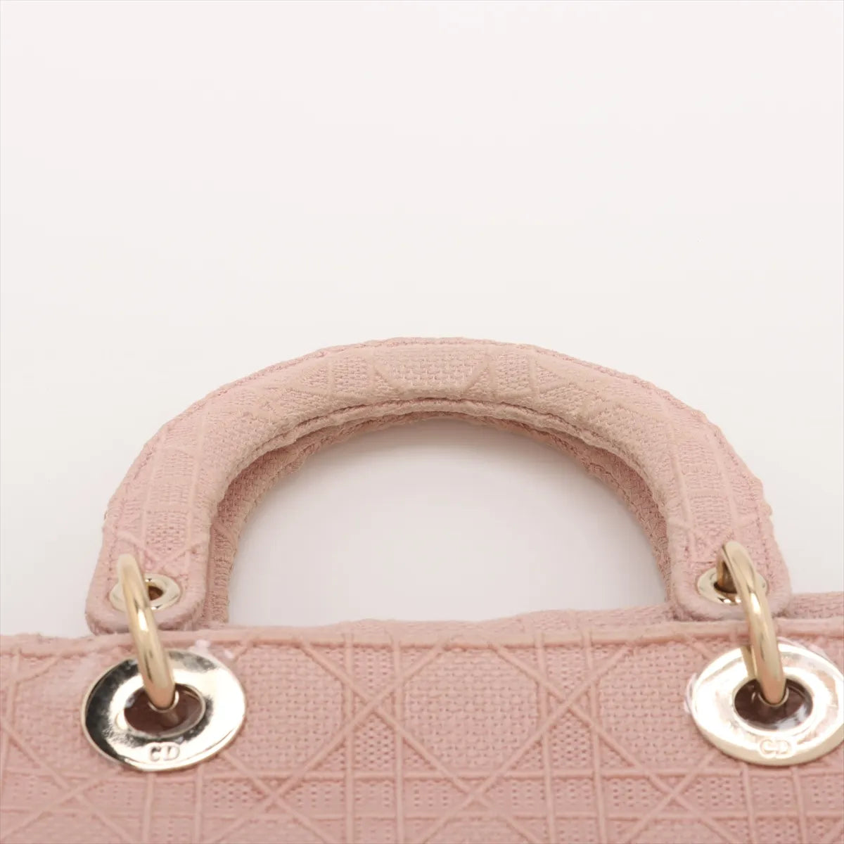 Christian Dior Lady D Lite Medium Canvas Two-Way Handbag Dusty Pink