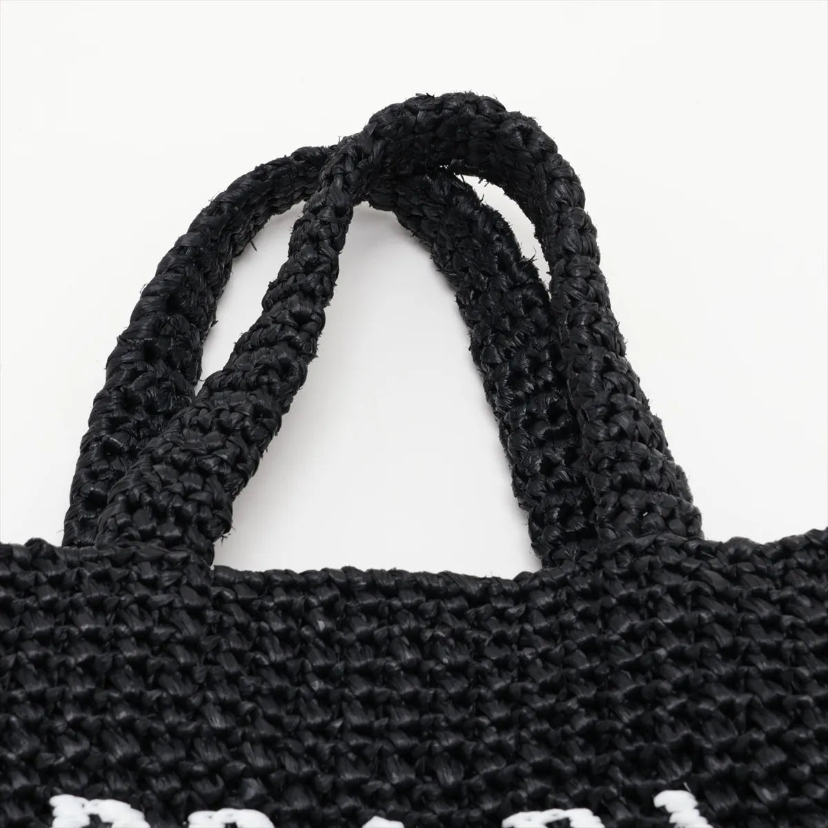 Prada Raffia Tote Bag Black