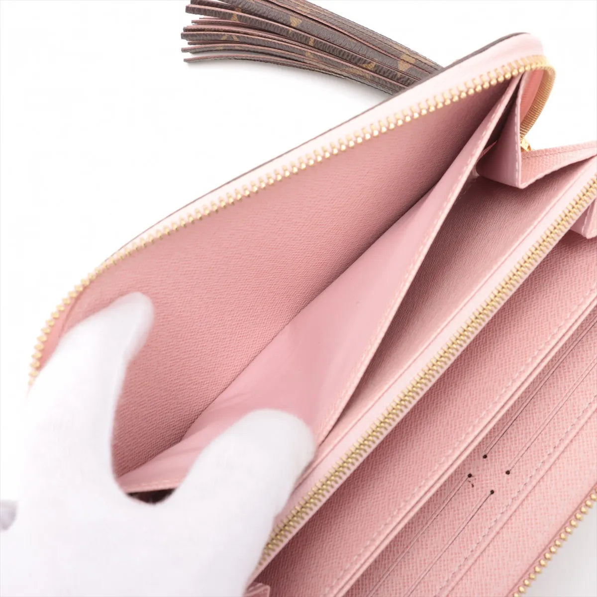 Louis Vuitton Monogram Tassel Zippy Wallet Rose Ballerine