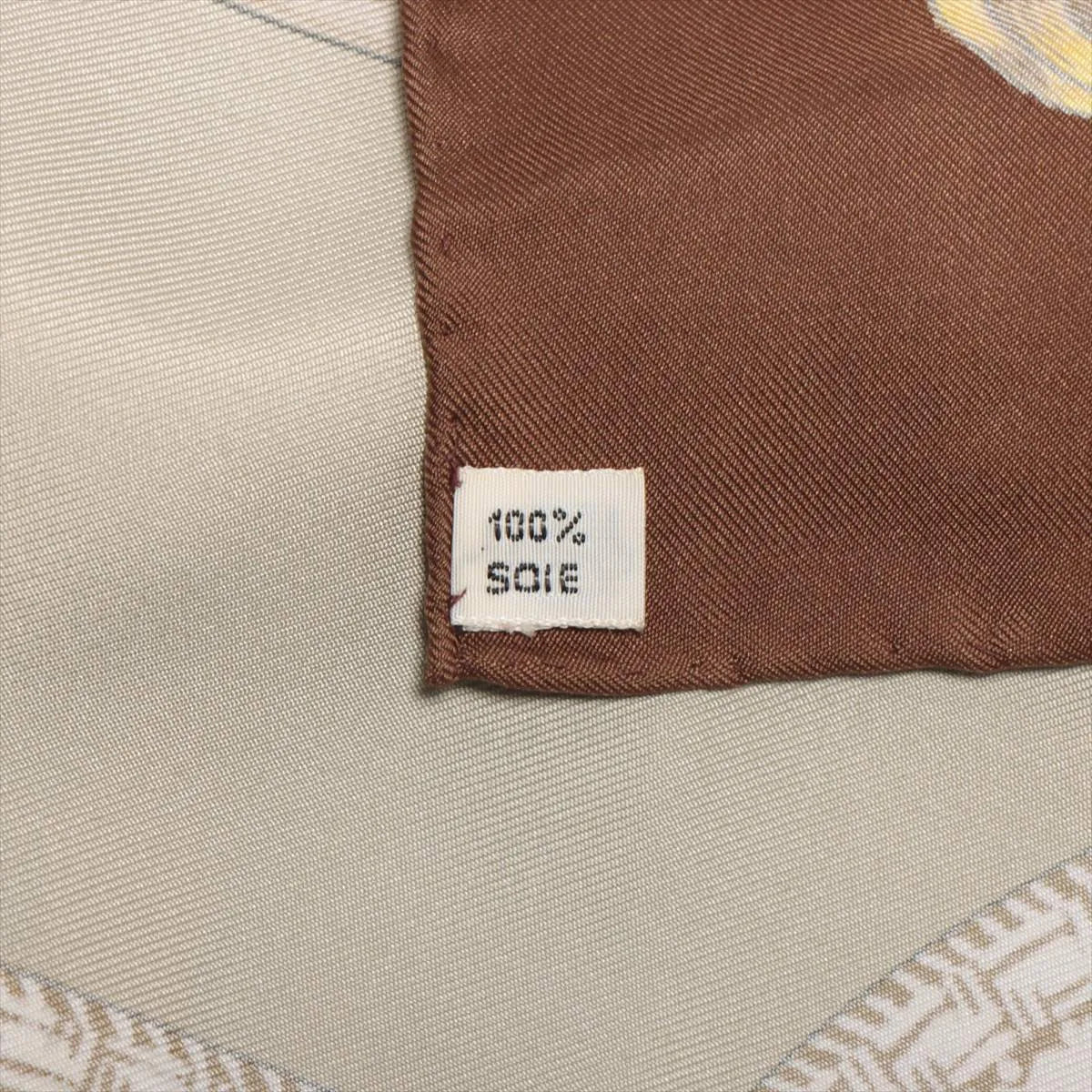 Hermès Carré 90 d'Etriers Stirrup Silk Scarf Brown