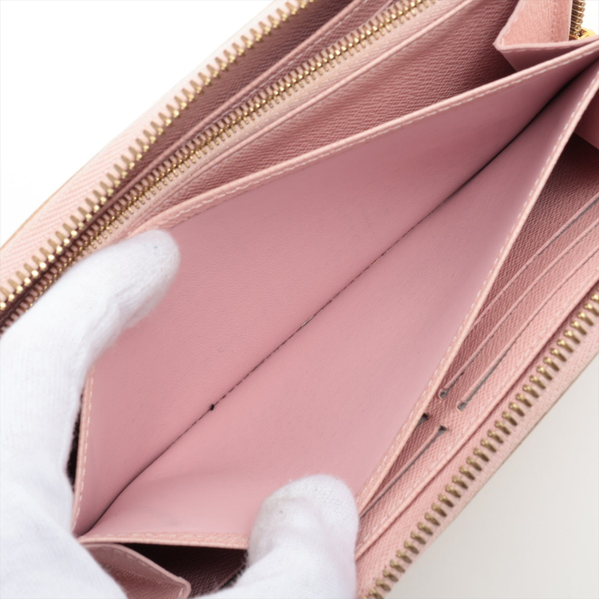 Louis Vuitton Damier Azur Zippy Wallet Rose Ballerine