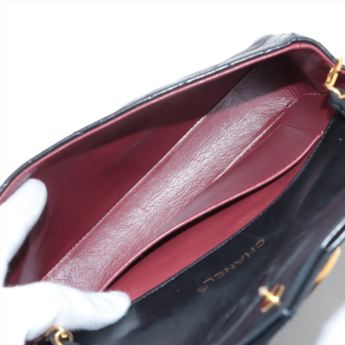 Chanel CC Logo Matelasse Lambskin Single Flap Single Chain Bag Black