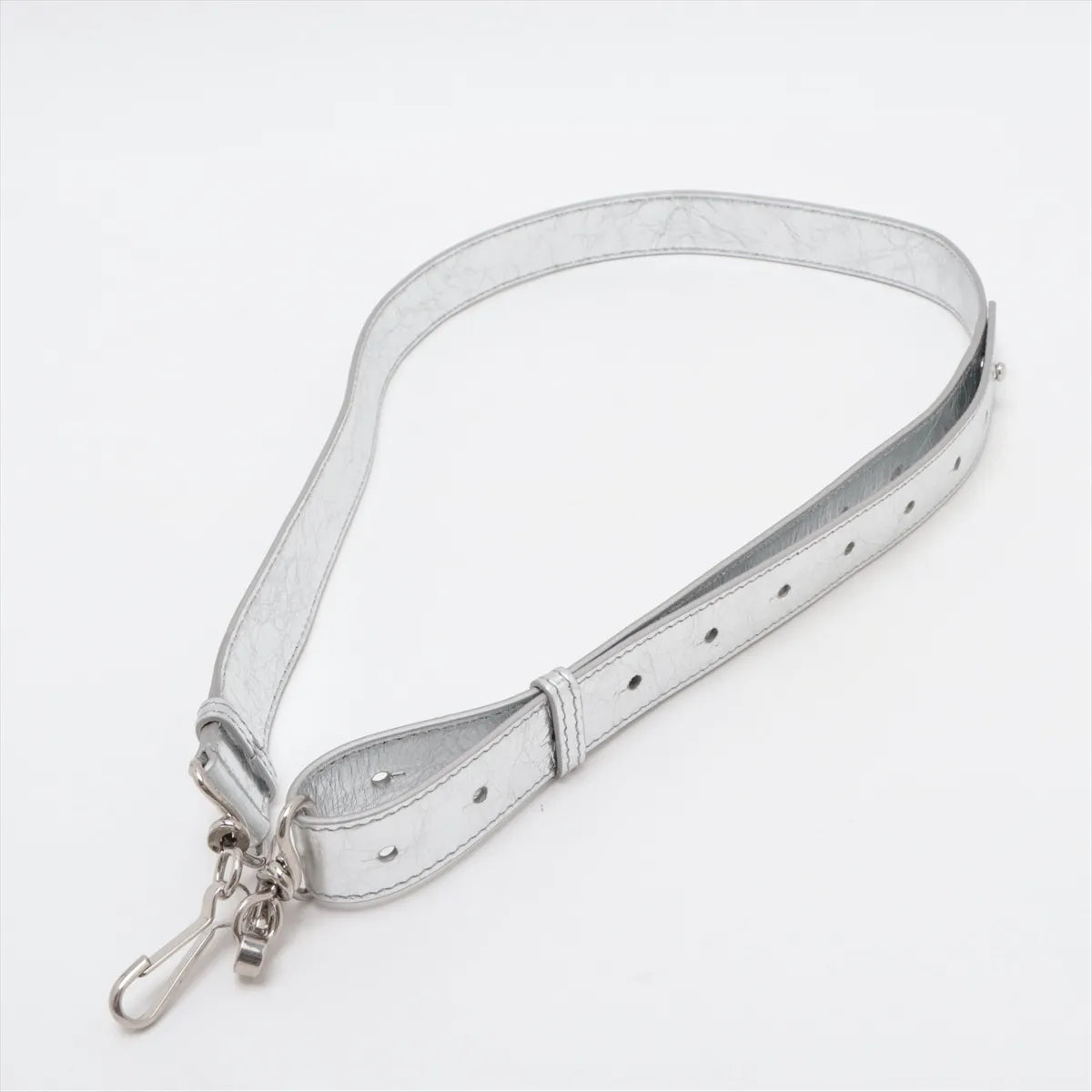 Balenciaga Le City Small Leather Two-Way Handbag Metallic Silver