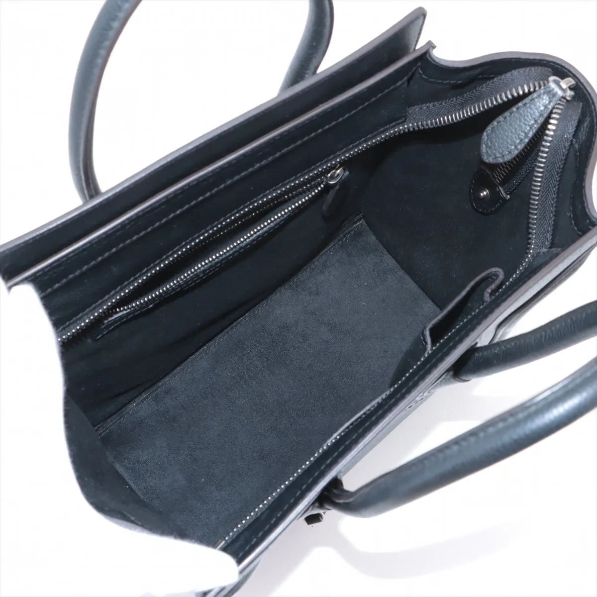 Celine Luggage Micro Shopper Leather Handbag Black
