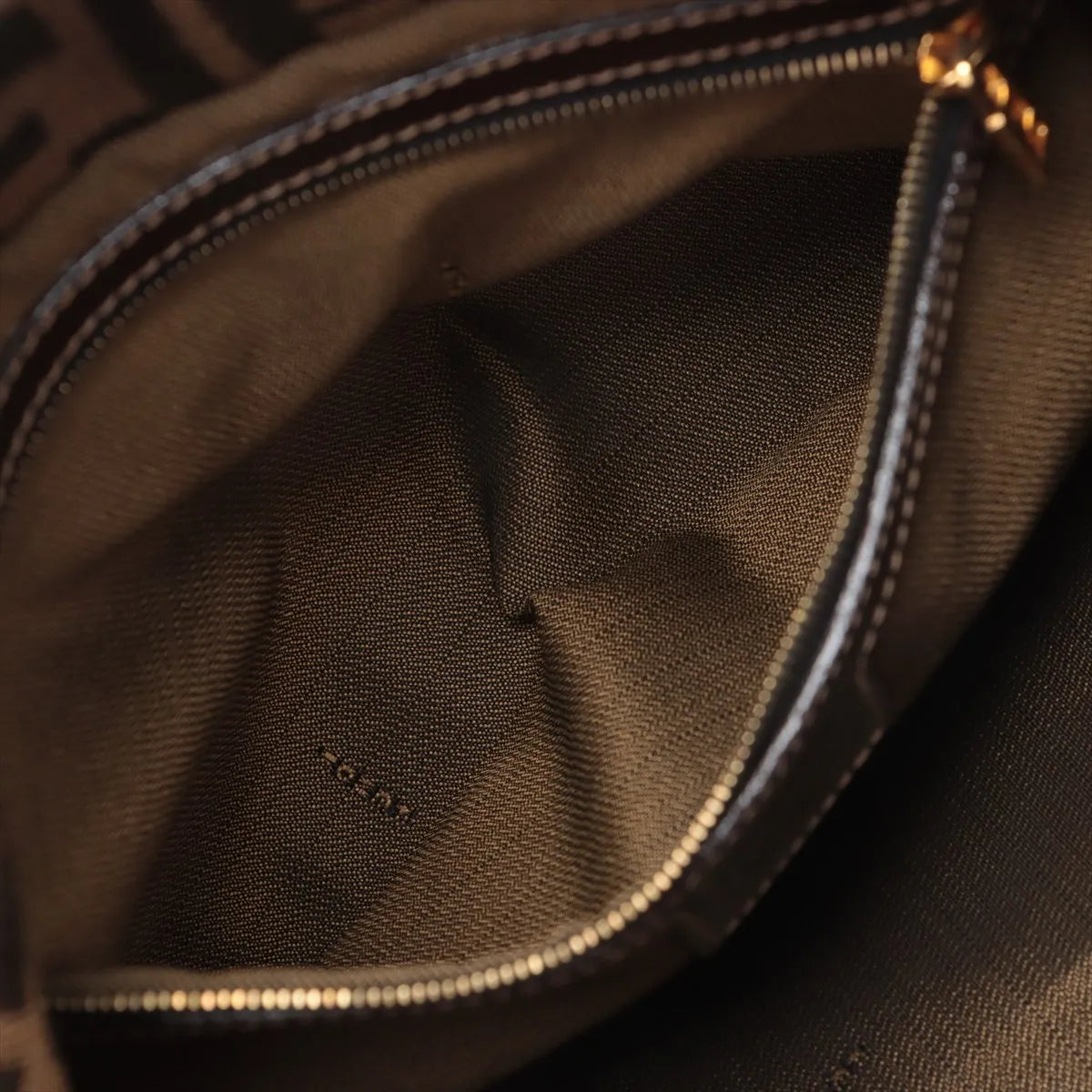 Fendi Zucca Mamma Baguette Canvas Leather Shoulder Bag Brown