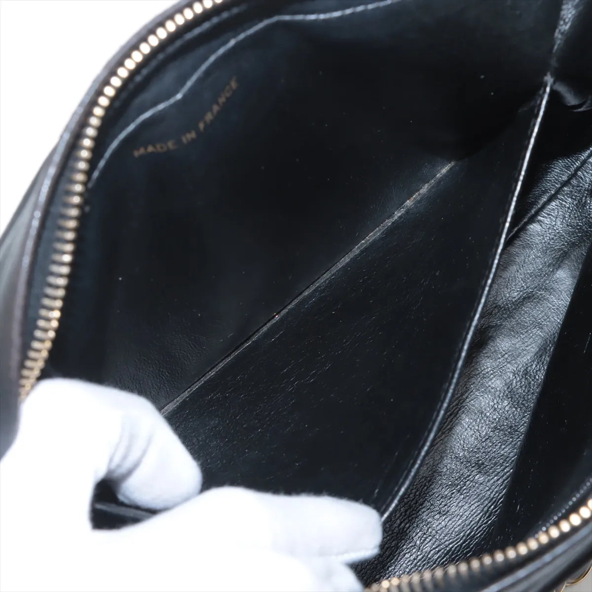 Chanel CC Logo Matelasse Lambskin Chain Shoulder Bag Black