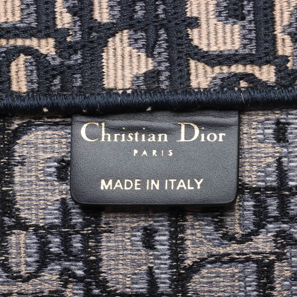 Christian Dior Oblique Large Canvas Book Tote Bag Navy Blue