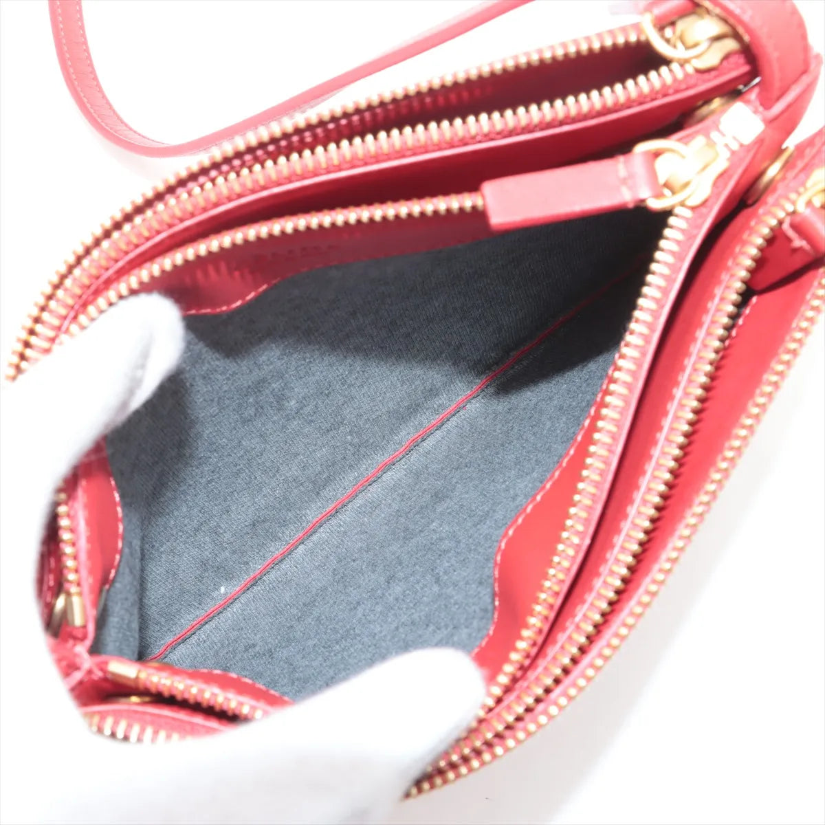 Celine Trio Leather Shoulder Bag Red
