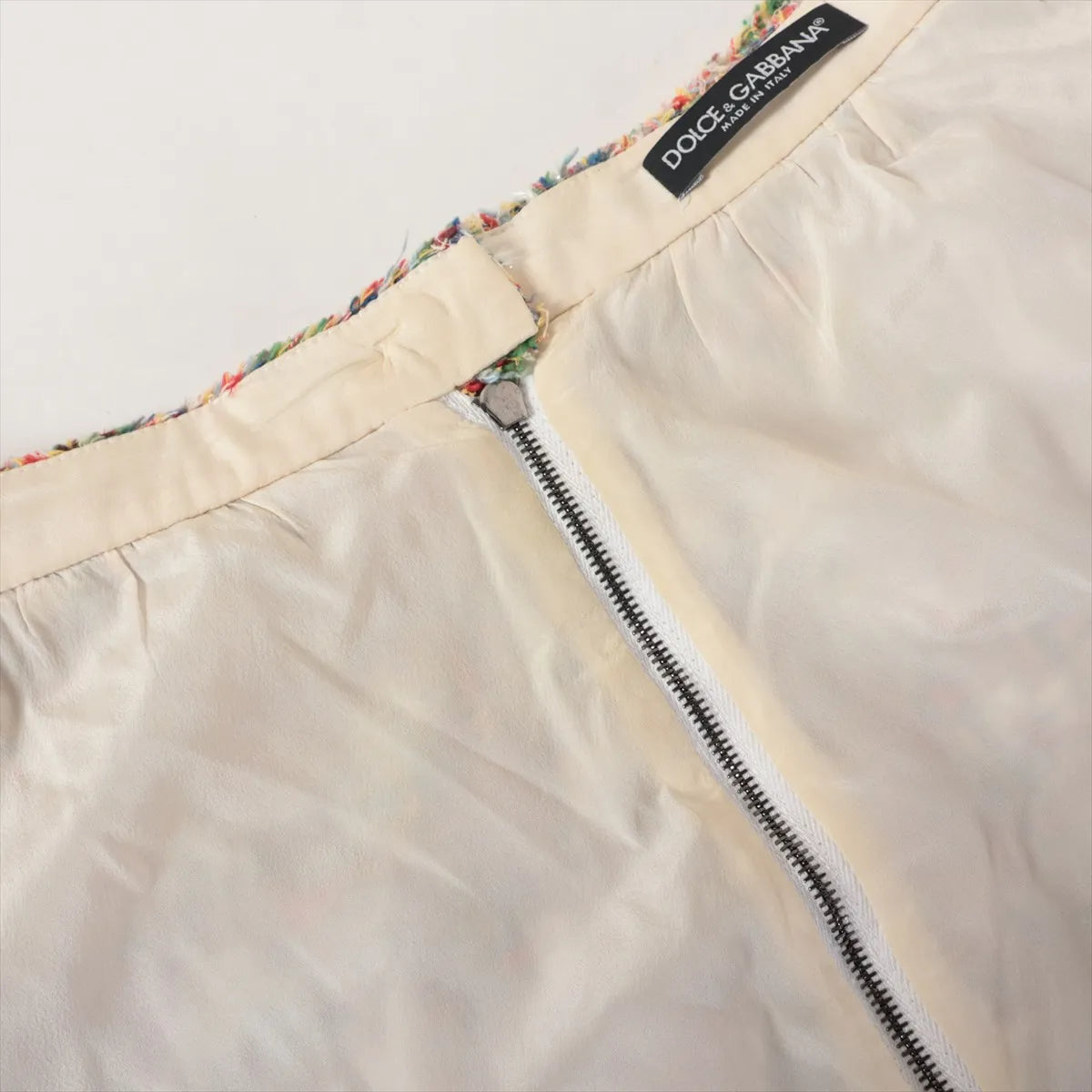 Dolce & Gabbana Cotton Tweed Skirt White Multicolor