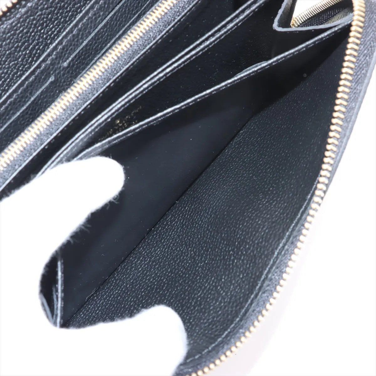 Louis Vuitton Bicolor Monogram Empreinte Zippy Wallet Black x Beige