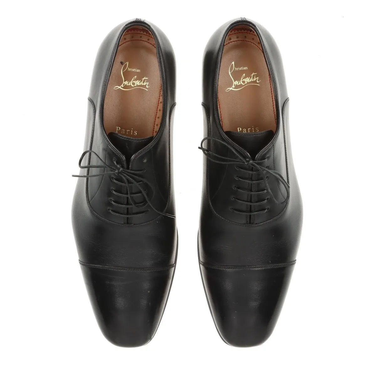 Christian Louboutin Leather Straight Tip Shoes Men's Black