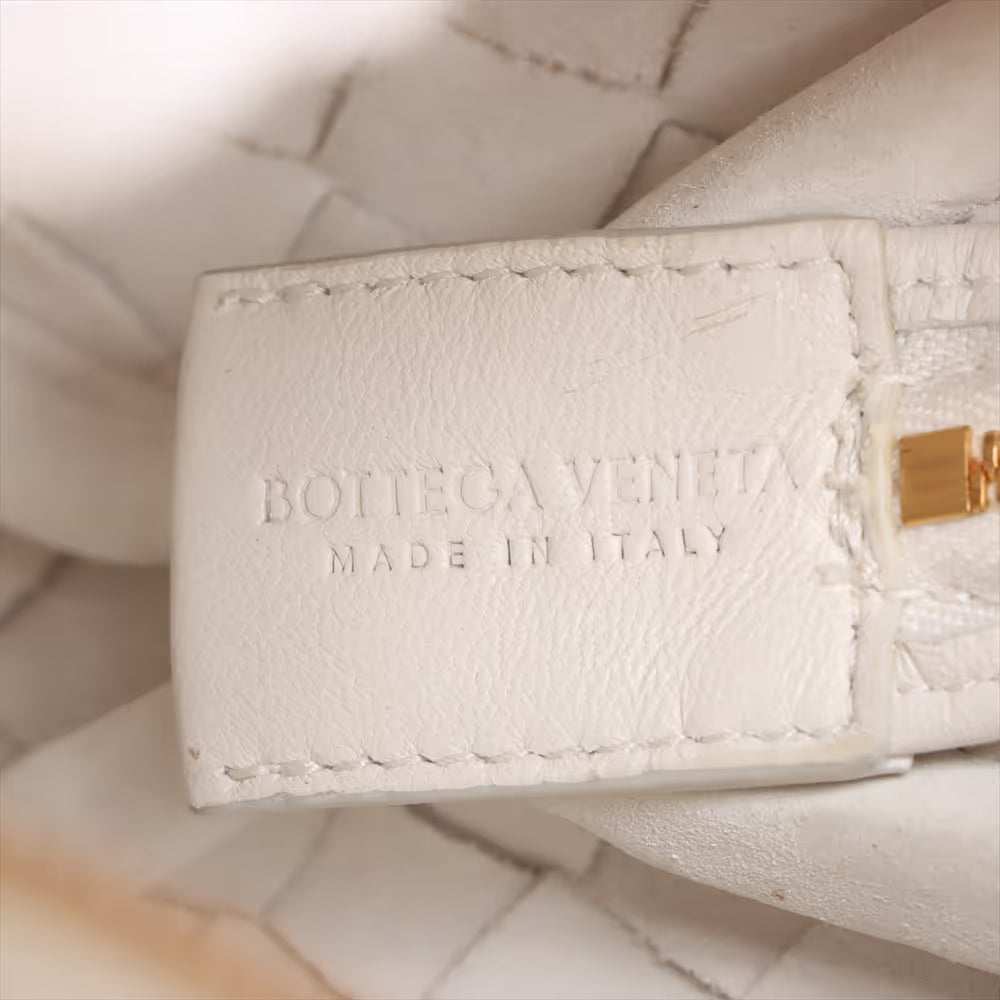 Bottega Veneta Intrecciato Mini Loop Leather Shoulder Bag Beige