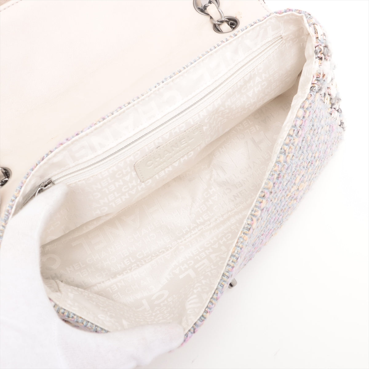 Chanel CC Logo Tweed Single Flap Double Chain Bag Multicolor * PREORDER *