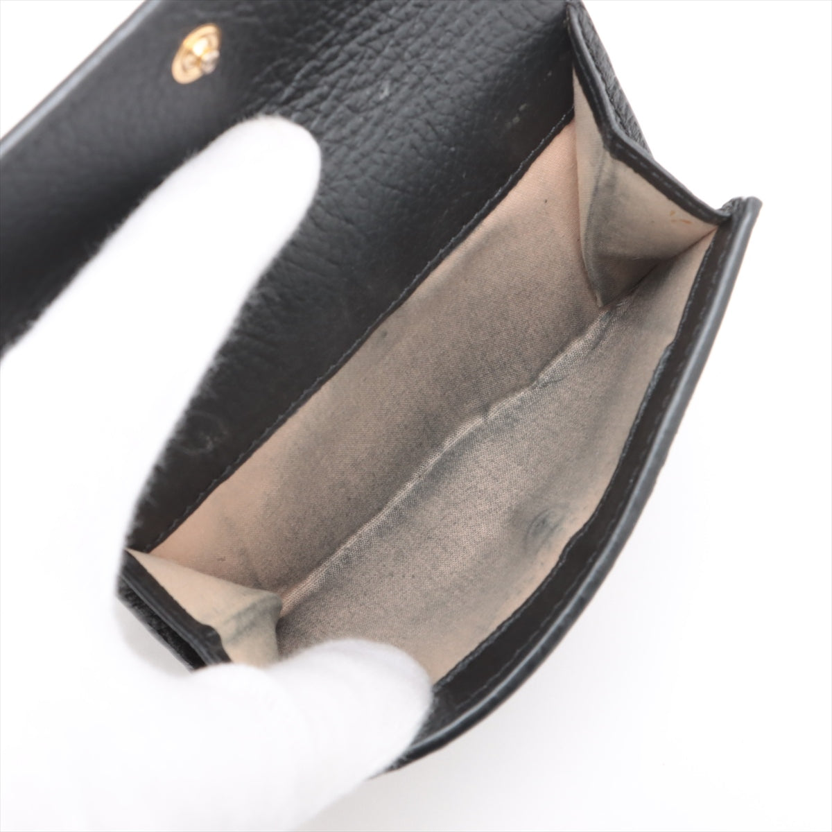 Chloe Alphabets Leather Compact Wallet Black