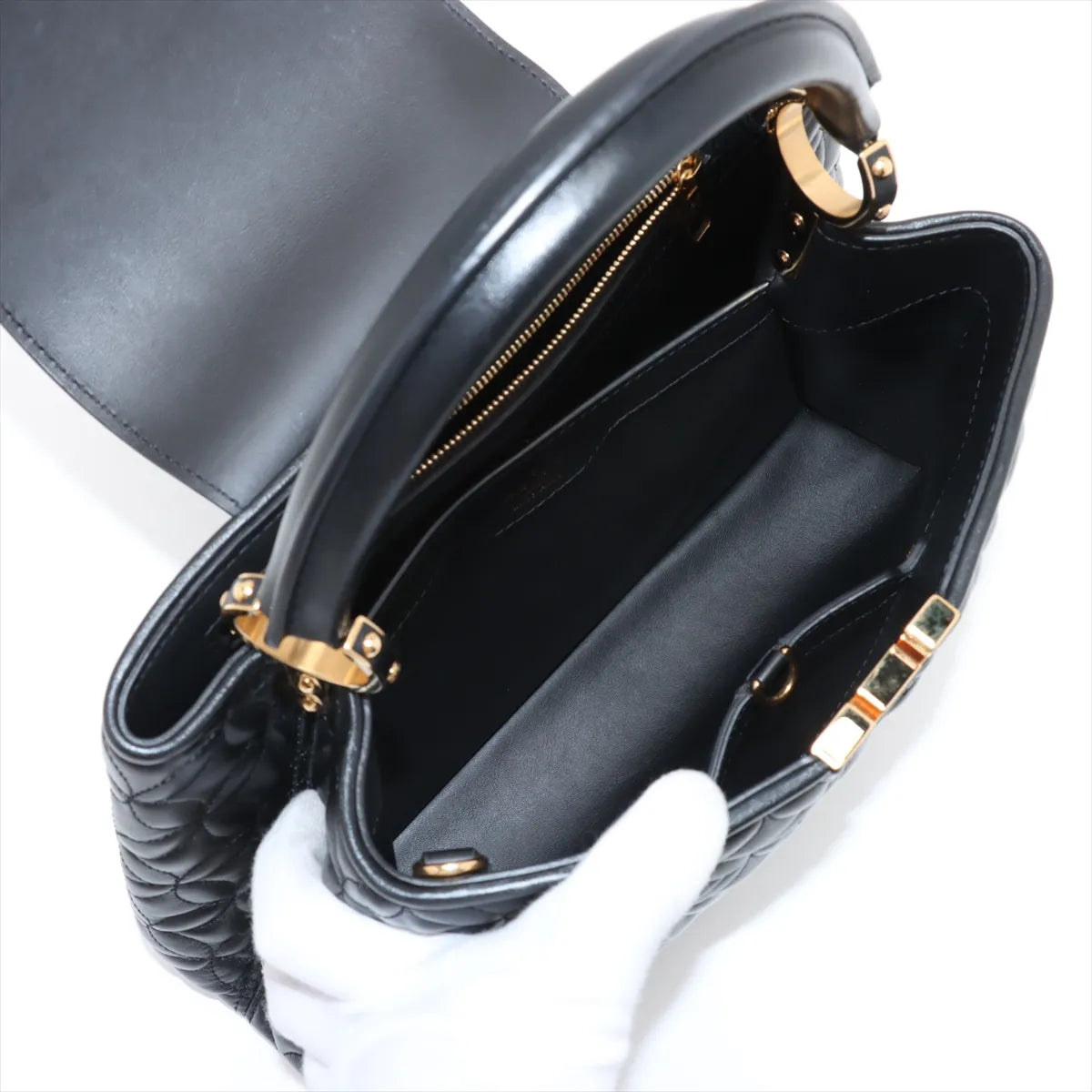 Louis Vuitton Monogram Flower Capucines MM Black