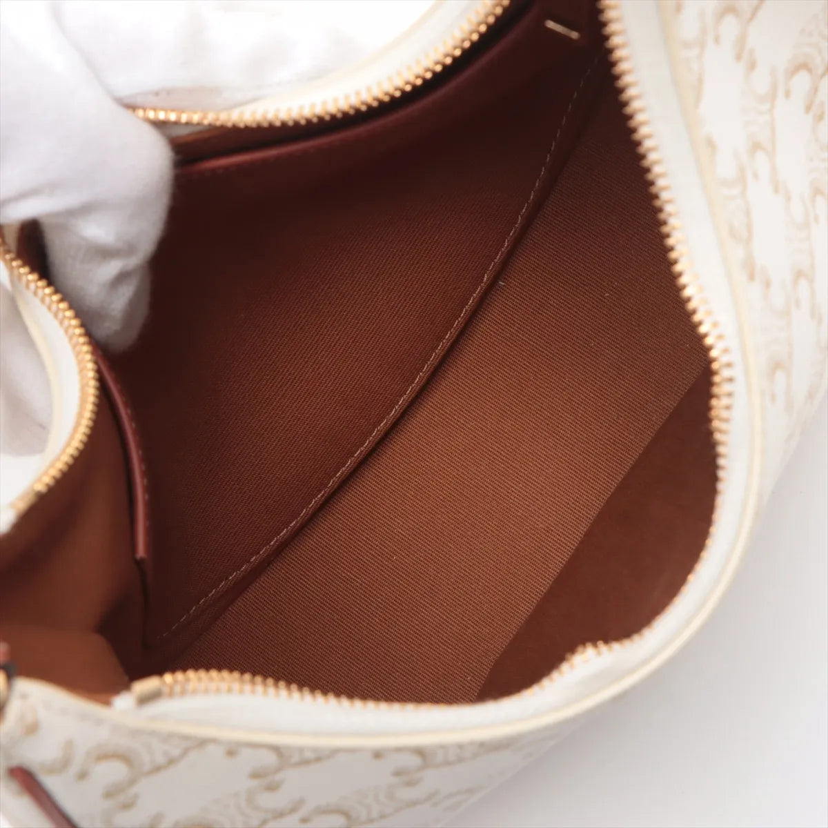 Celine Triomphe Ava Shoulder Bag White