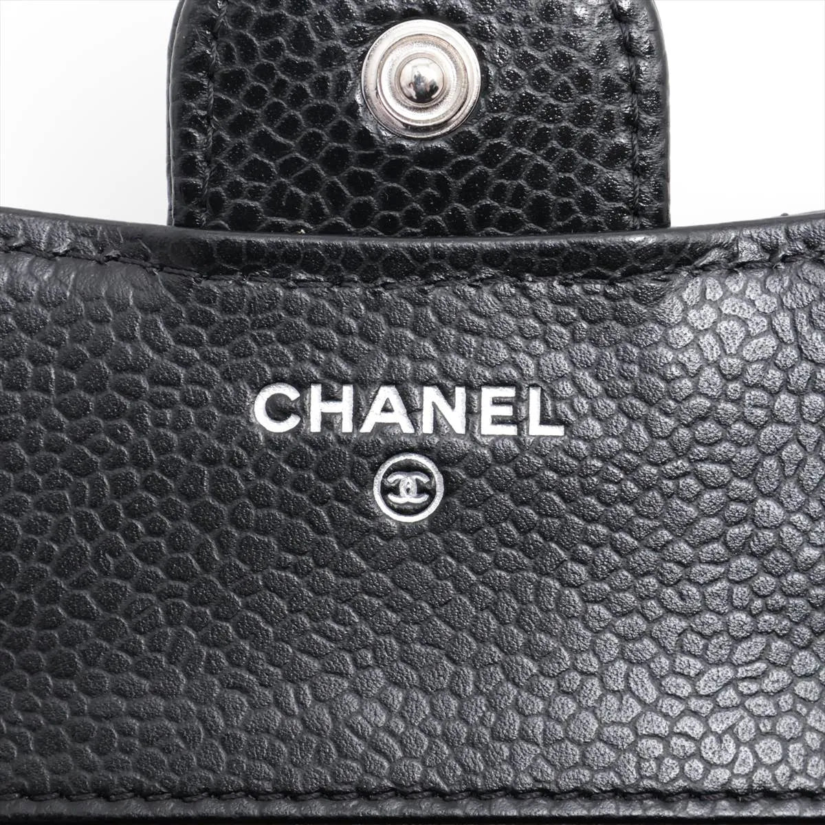 Chanel CC Logo Matelasse Caviar Skin Wallet Black